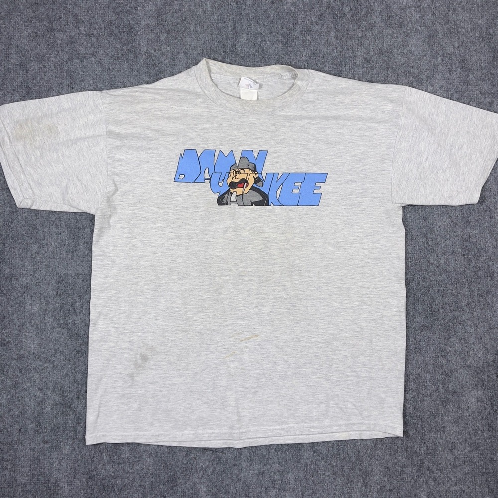 Damn Yankee T-Shirt Mens XL Gray Graphic Heavyweight Blend Vintage